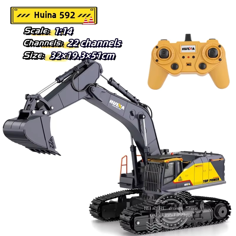Rc Hobby Excavator - HUINA 592 1:14 duży zdalnie sterowany