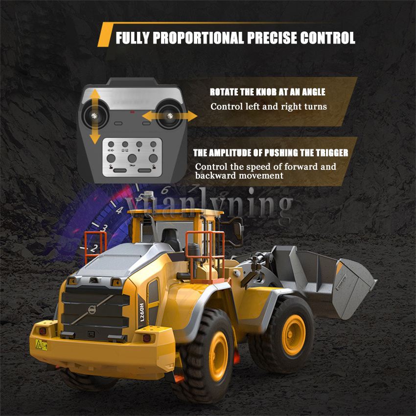 Rc Hobby Excavator - 1/16 Elektryczny Samochód Zdalnie Sterowany, Metalowy