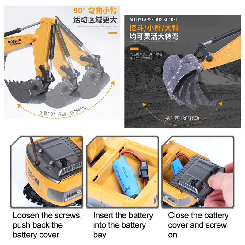 Koparka RC 2.4Ghz 6-kanałowa 1 – Rc Hobby Excavator recenzja i cena