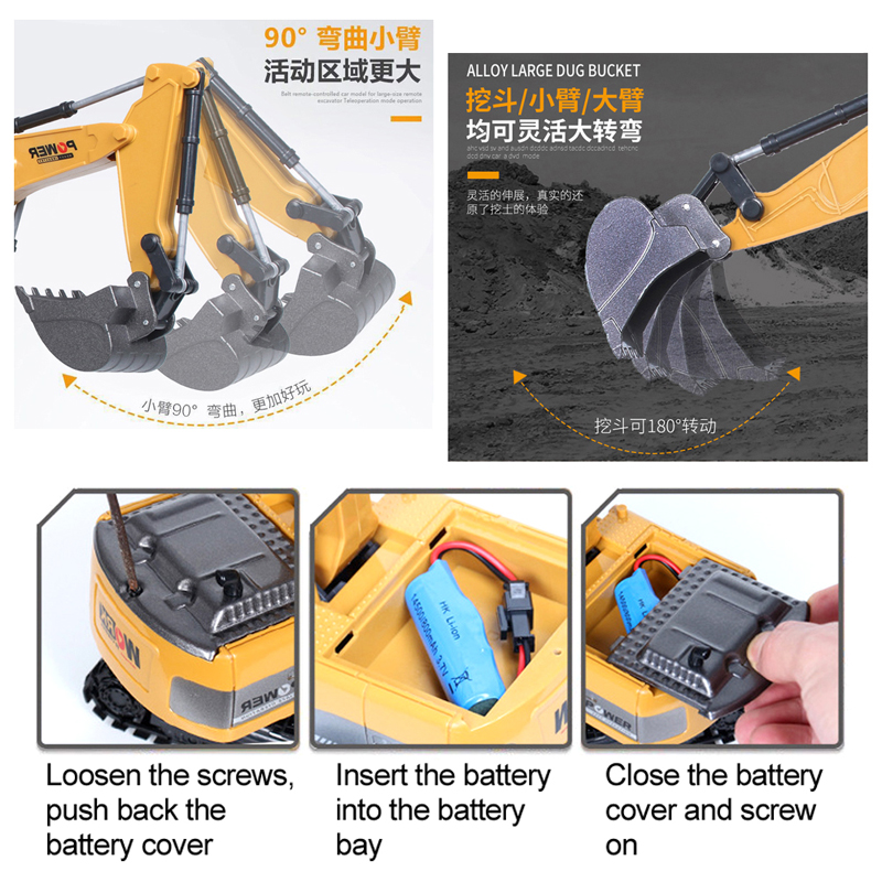 Koparka RC 2.4Ghz 6 kanałów 1: – Rc Hobby Excavator recenzja i cena